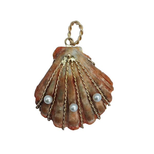 Lions Paw with Pearl Pendant in shell by Christina Puchi