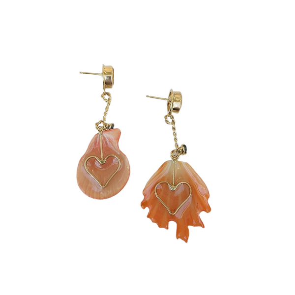 Orange Shell Earrings by Christina Puchi