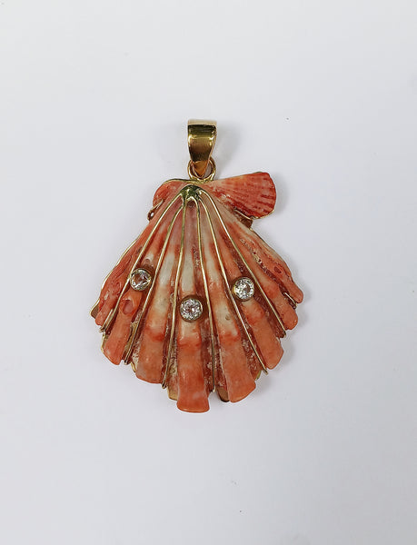 Topaz Shell Pendant in shell by Christina Puchi