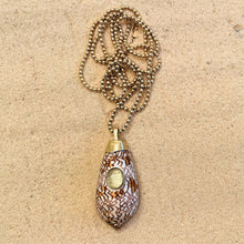 Load image into Gallery viewer, Textile Cone Pendant in shell by Christina Puchi
