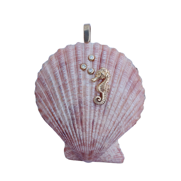 Scallop Shell - Seahorse by Christina Puchi