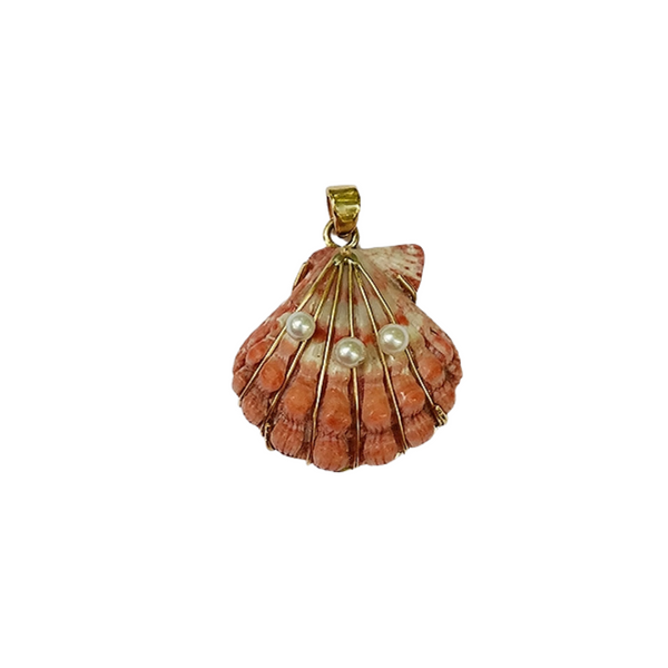Lions Paw with Pearls Pendant in shell by Christina Puchi