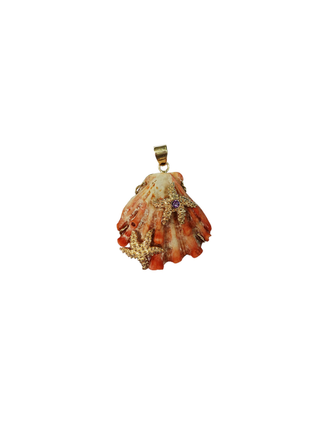 Small Lions Paw Starfish Pendant in shell by Christina Puchi