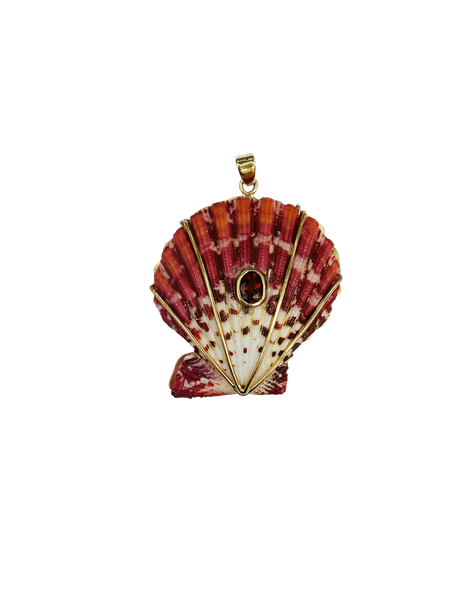 White/Purple Shell Pendant in shell by Christina Puchi