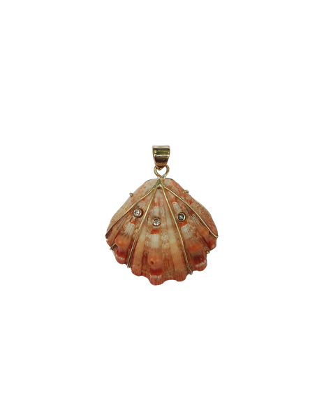 Diamond Small Shell Pendant in shell by Christina Puchi