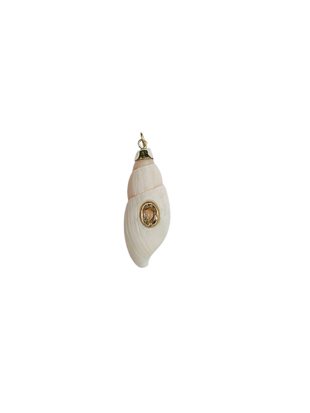 White Spiral Shell Pendant in shell by Christina Puchi