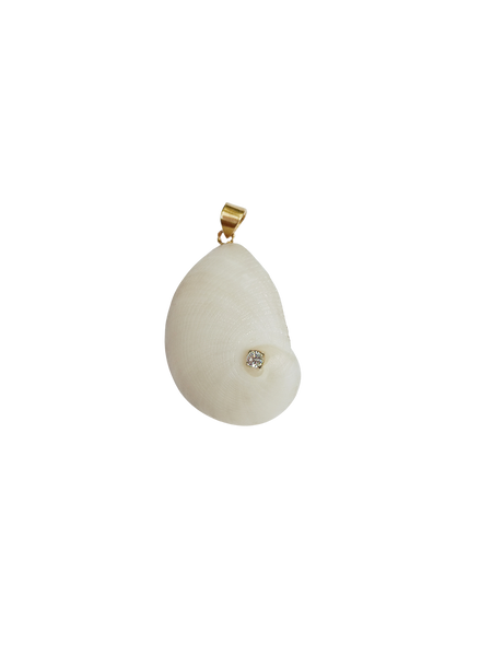 White Baby Lip Shell Pendant in shell by Christina Puchi