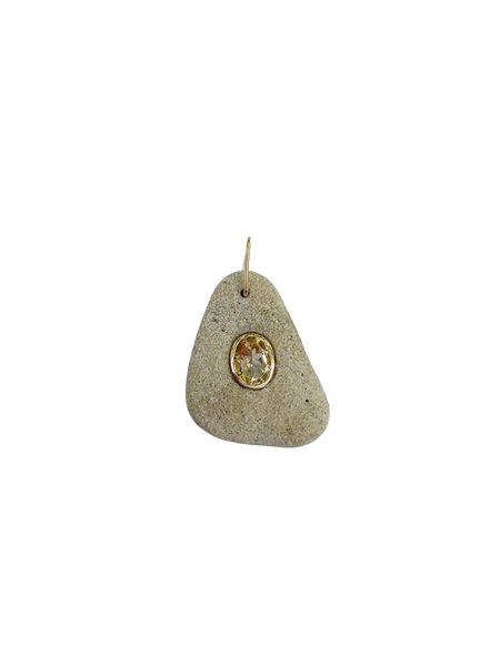 Grey Citrine Pebble Pendant by Christina Puchi