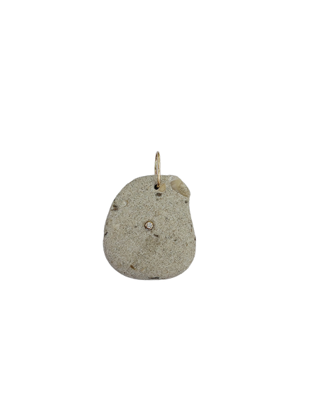 Grey Diamond Pebble Pendant by Christina Puchi