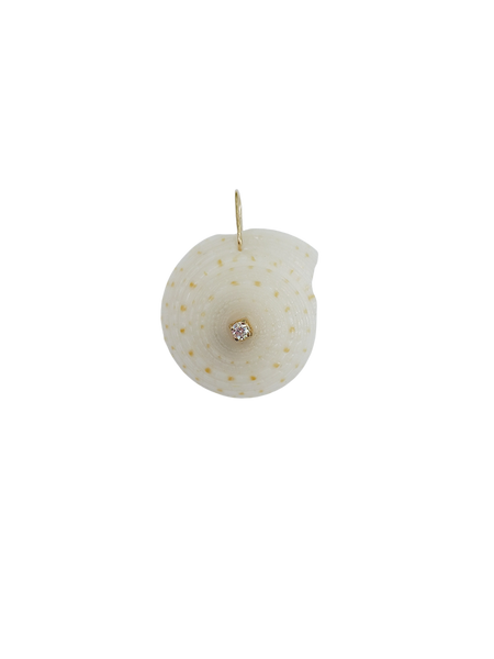 Spiral Diamond Shell Pendant in shell by Christina Puchi