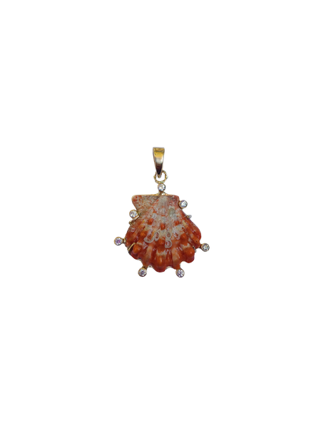 Pink Halo Shell Pendant in shell by Christina Puchi