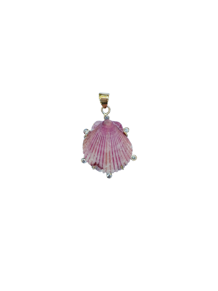 Purple Diamond Shell Pendant in shell by Christina Puchi