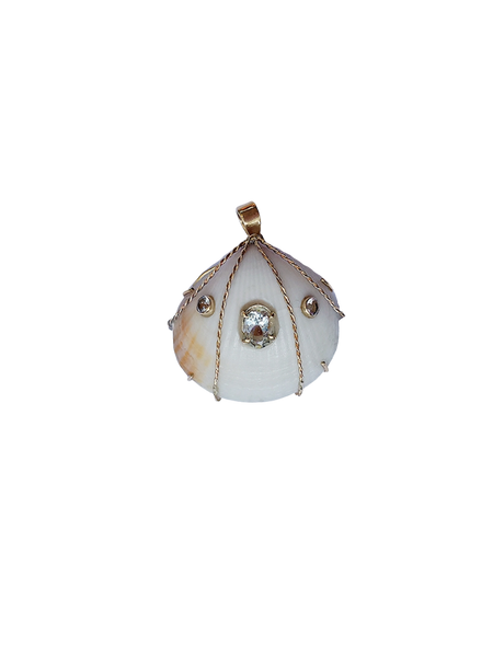 White Quartz Shell Pendant in shell by Christina Puchi