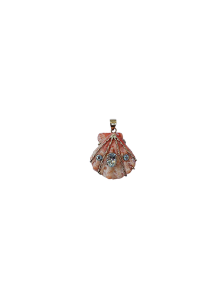 Pink Lions Paw Pendant in shell by Christina Puchi