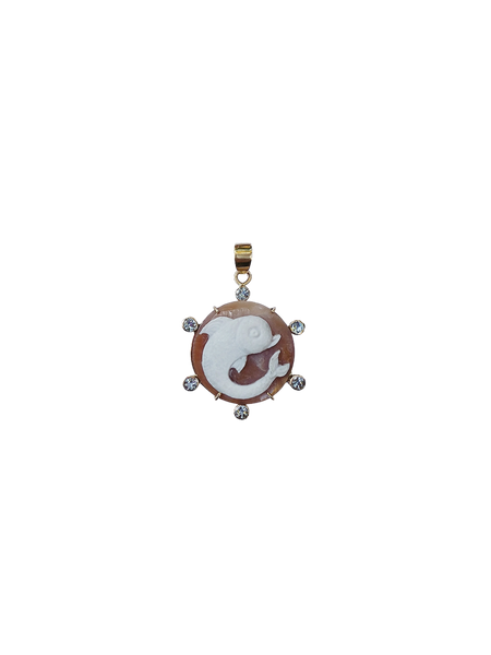 Round Fish Cameo Pendant by Christina Puchi