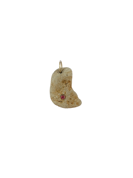 Tourmaline Beach Pebble Pendant in shell by Christina Puchi
