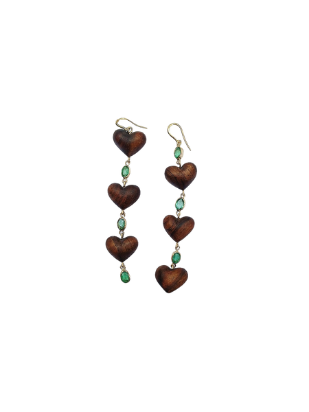 Walnut Heart Earrings by Christina Puchi