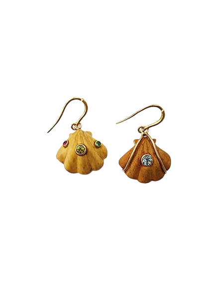 1 Tiered Shell Earrings in shell by Christina Puchi