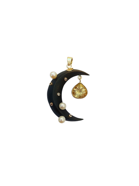 Ebony Moon Pendant by Christina Puchi