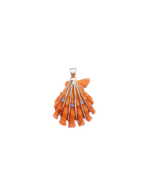Load image into Gallery viewer, Orange Lions Paw Pendant in shell by Christina Puchi
