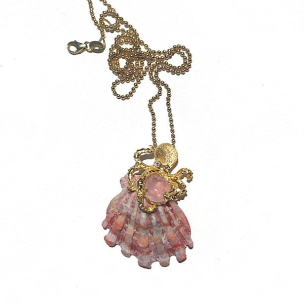 Lions Paw - Octopus Pendant in shell by Christina Puchi