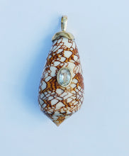 Load image into Gallery viewer, Textile Cone Pendant in shell by Christina Puchi
