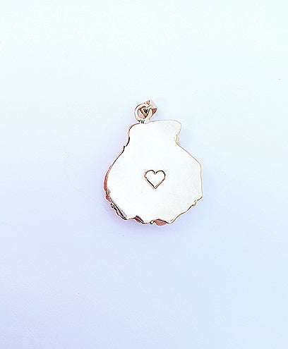 Pink/White Lions Paw Pendant in shell by Christina Puchi