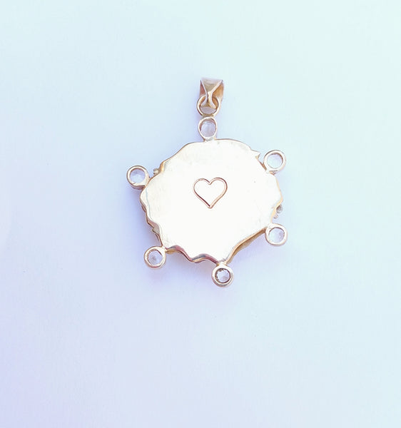 Yellow Lions Paw Halo Pendant in shell by Christina Puchi