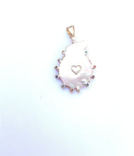 Load image into Gallery viewer, Bright Orange Shell Halo Pendant in shell by Christina Puchi
